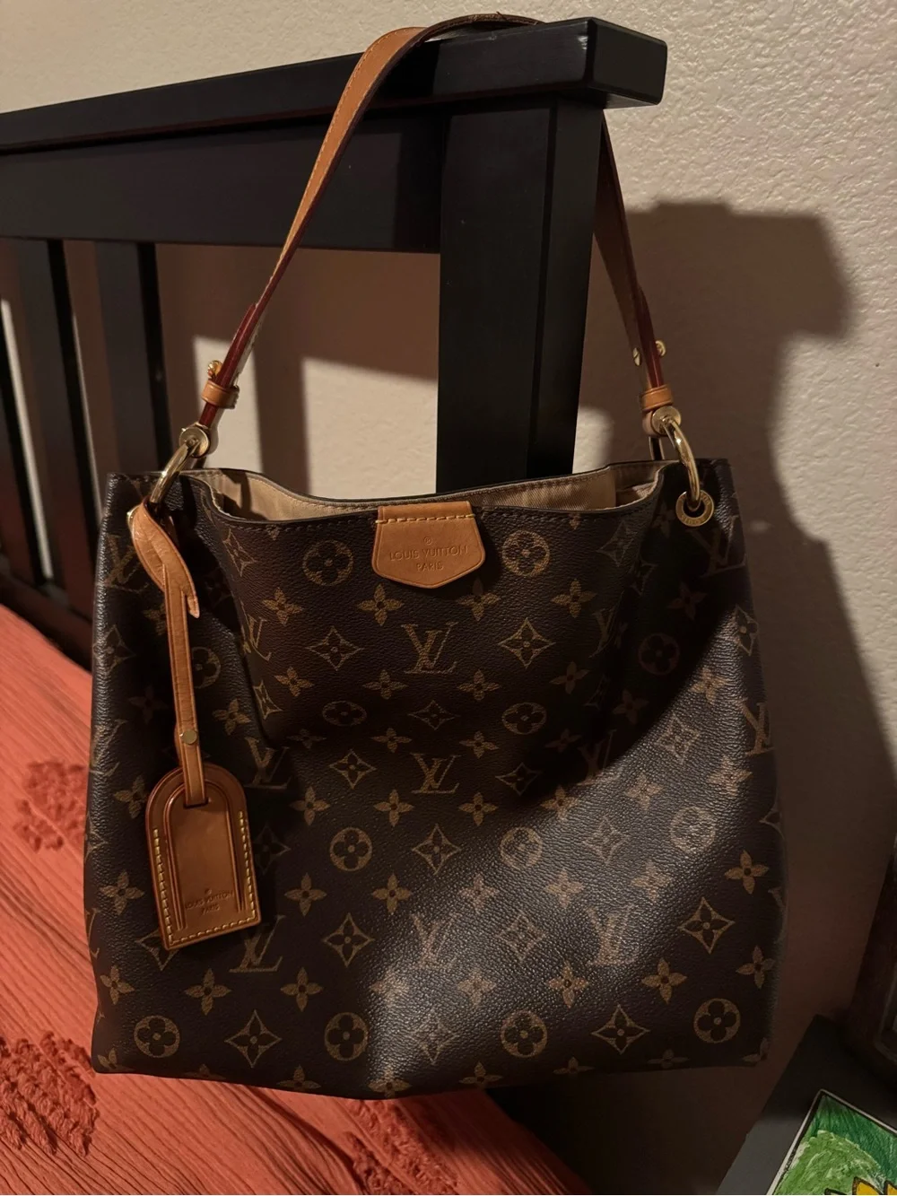 Louis Vuitton Graceful PM-Brown Monogram Canvas Shoulder Hobo